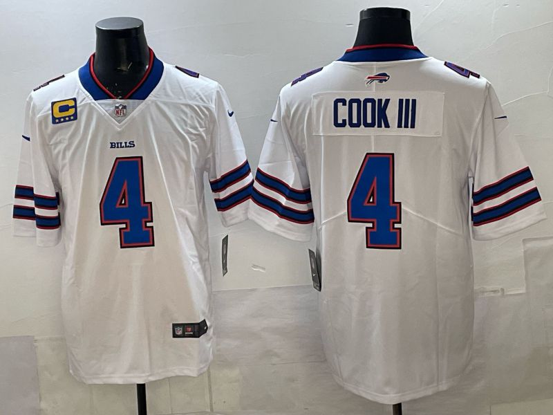 Men 2025 Nike Buffalo Bills #4 Cook iii white Limited NFL Jersey style 02